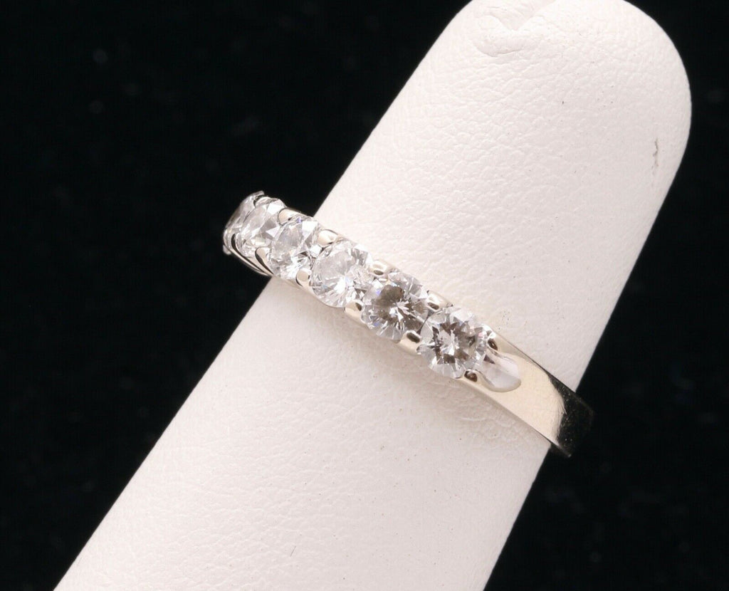 Vintage Ladies Diamonds 14K White Gold Wedding Band Stacking