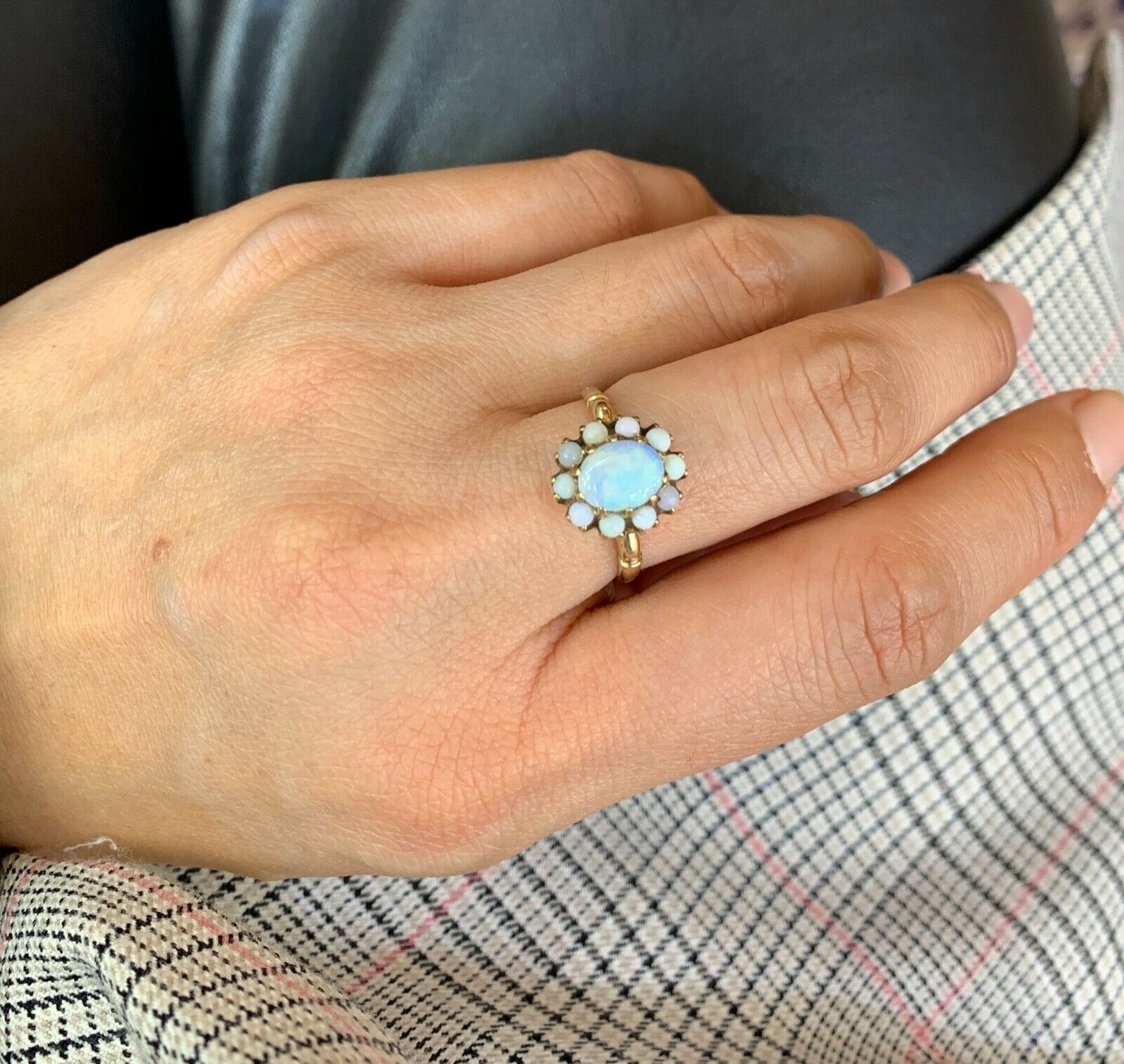 Late Victorian Australian Opal Floral Gold Ring