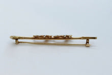 Load image into Gallery viewer, Victorian Horse and Crop 14K Yellow Gold Seed Pearls Brooch Pin
