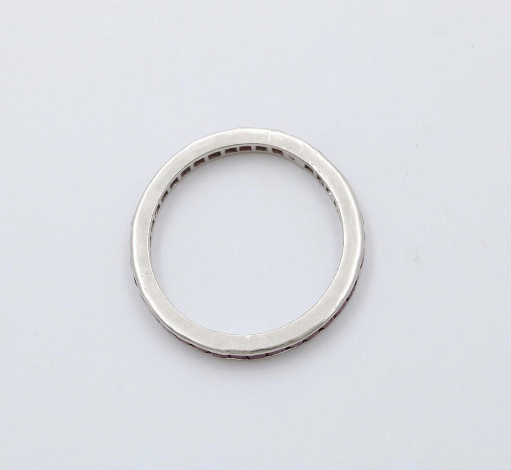 Vintage Rubies 18K White Gold Eternity Band Ring