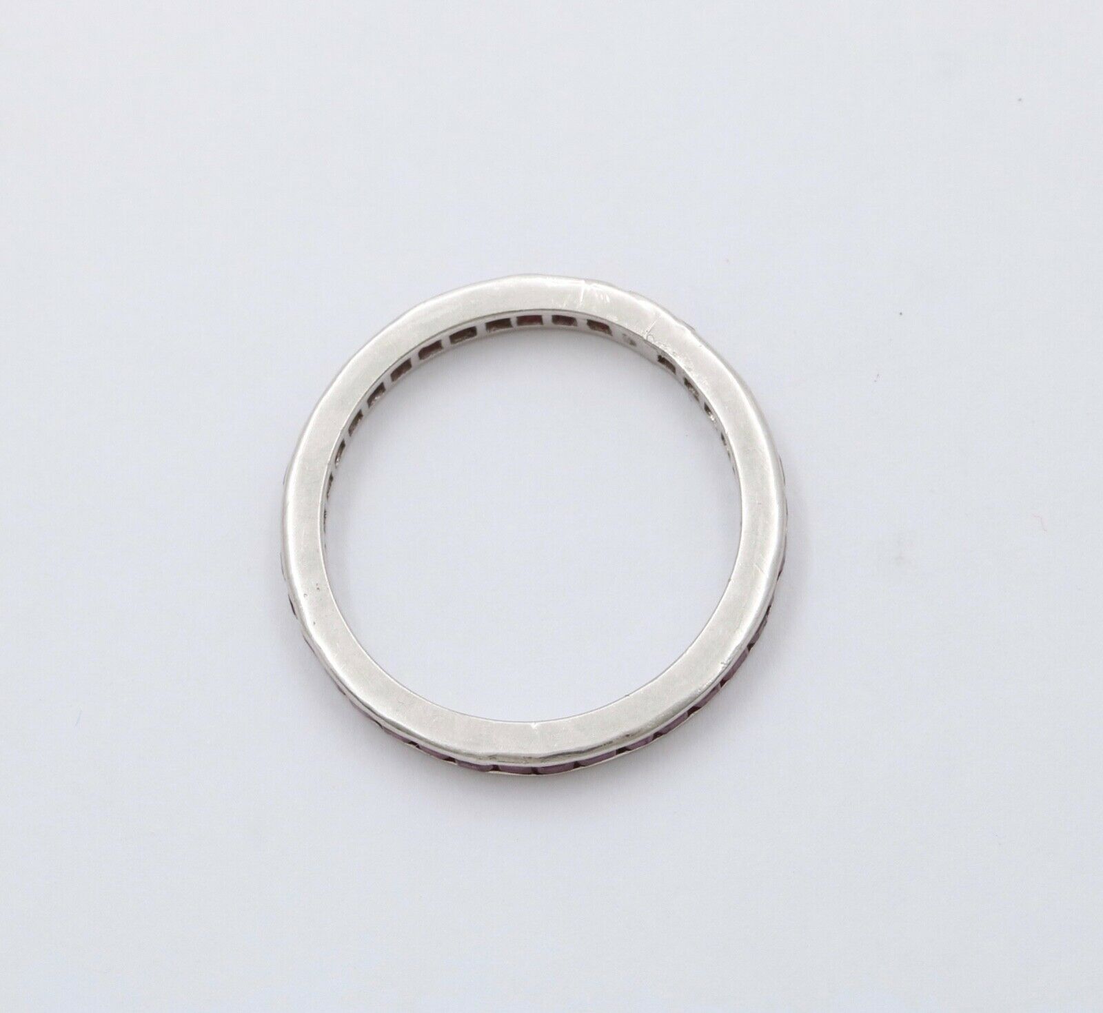 Vintage Rubies 18K White Gold Eternity Band Ring