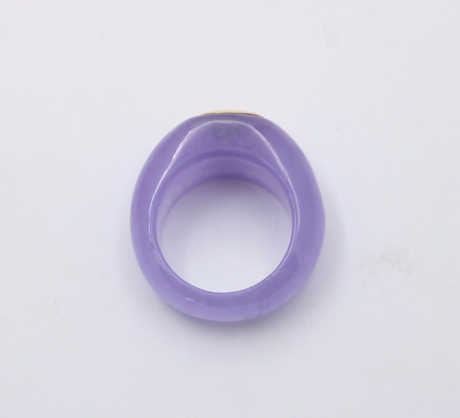 Vintage Purple Jade Amethyst 18K Yellow Gold Ring
