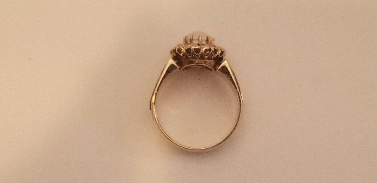 Important Historical Georgian Old Mine Diamonds Moonstone 18K Rose Gold Ring