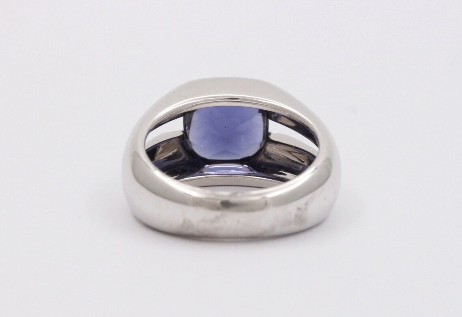 Vintage Tiffany & Co Iolite 18K White Gold Solitaire Ring