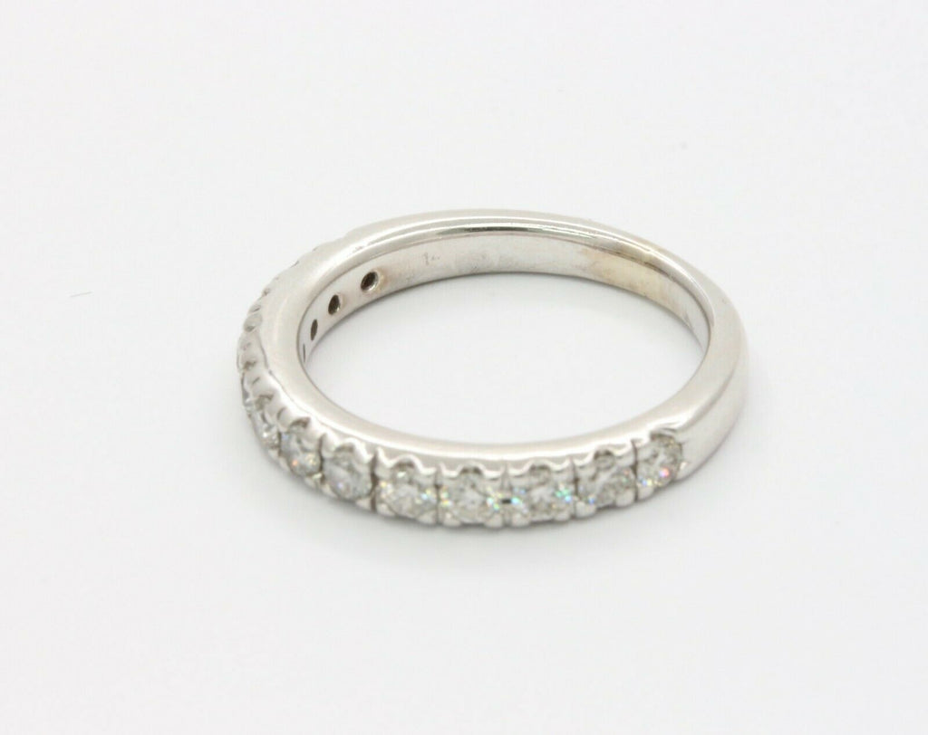 Vintage 14K White Gold Half Eternity Wedding Band