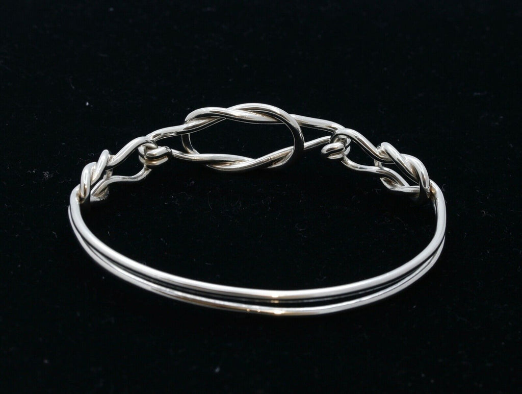Vintage Square Knot Sterling Silver 925 Bangle
