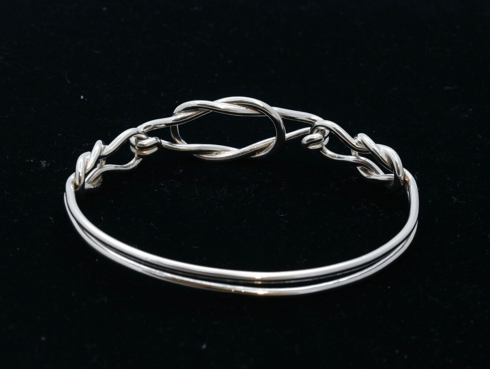 Vintage Square Knot Sterling Silver 925 Bangle
