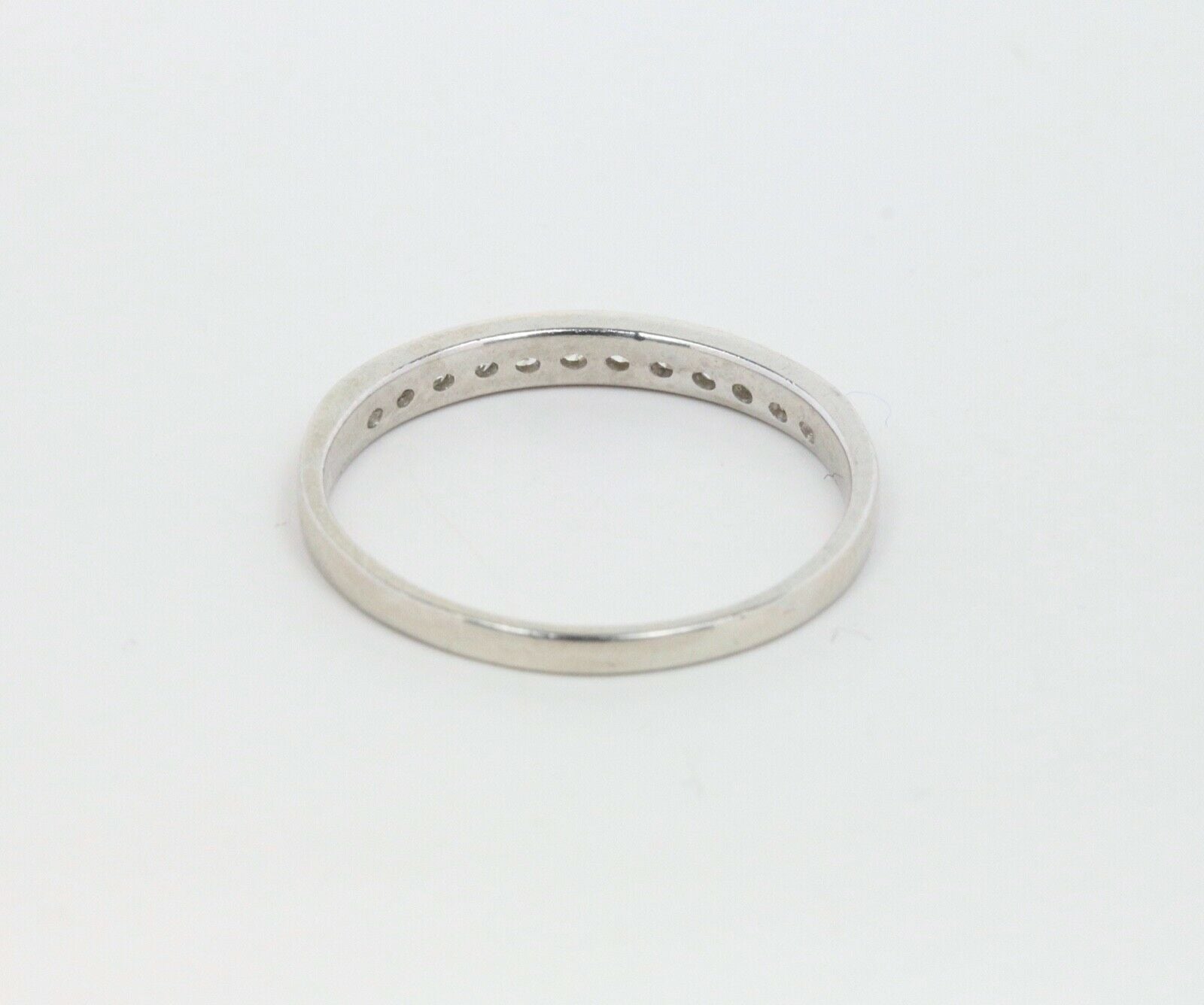 Vintage Ladies Stackable Diamonds Platinum Wedding Band Ring