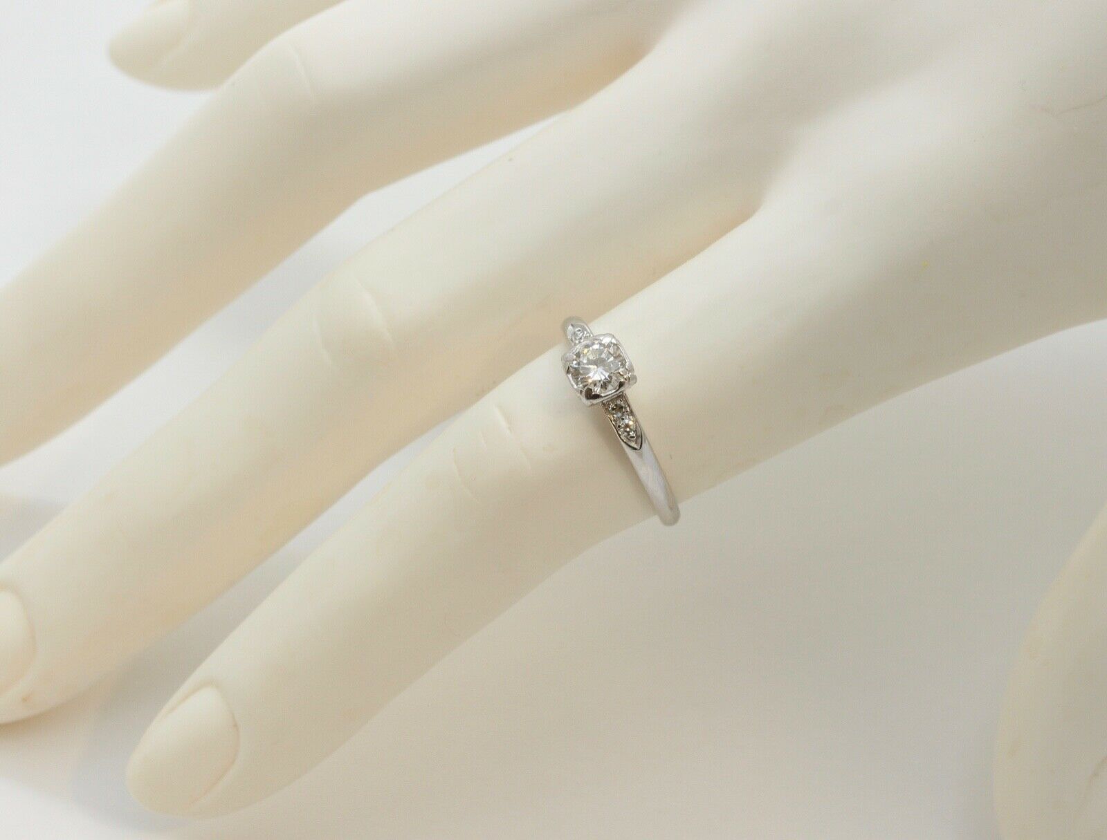 Art Deco Diamond 14K White Gold Engagement Ring