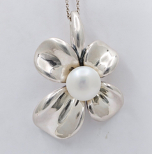 Load image into Gallery viewer, Vintage Sterling Silver Ann King Pearl Orchard Flower Pendant
