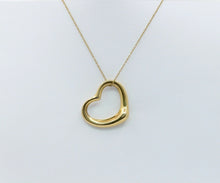 Load image into Gallery viewer, Tiffany and Co Elsa Peretti Floating Heart Pendant and Chain 18K Yellow Gold
