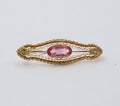 Vintage Pink Tourmaline 10K Yellow Gold Brooch Pin
