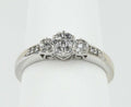 Vintage Ladies Diamonds 10K White Gold Engagement Ring
