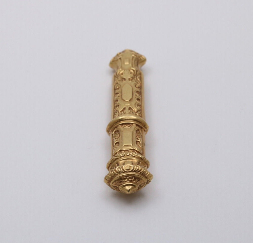 Victorian Repousse 18K Yellow Gold Needle Case
