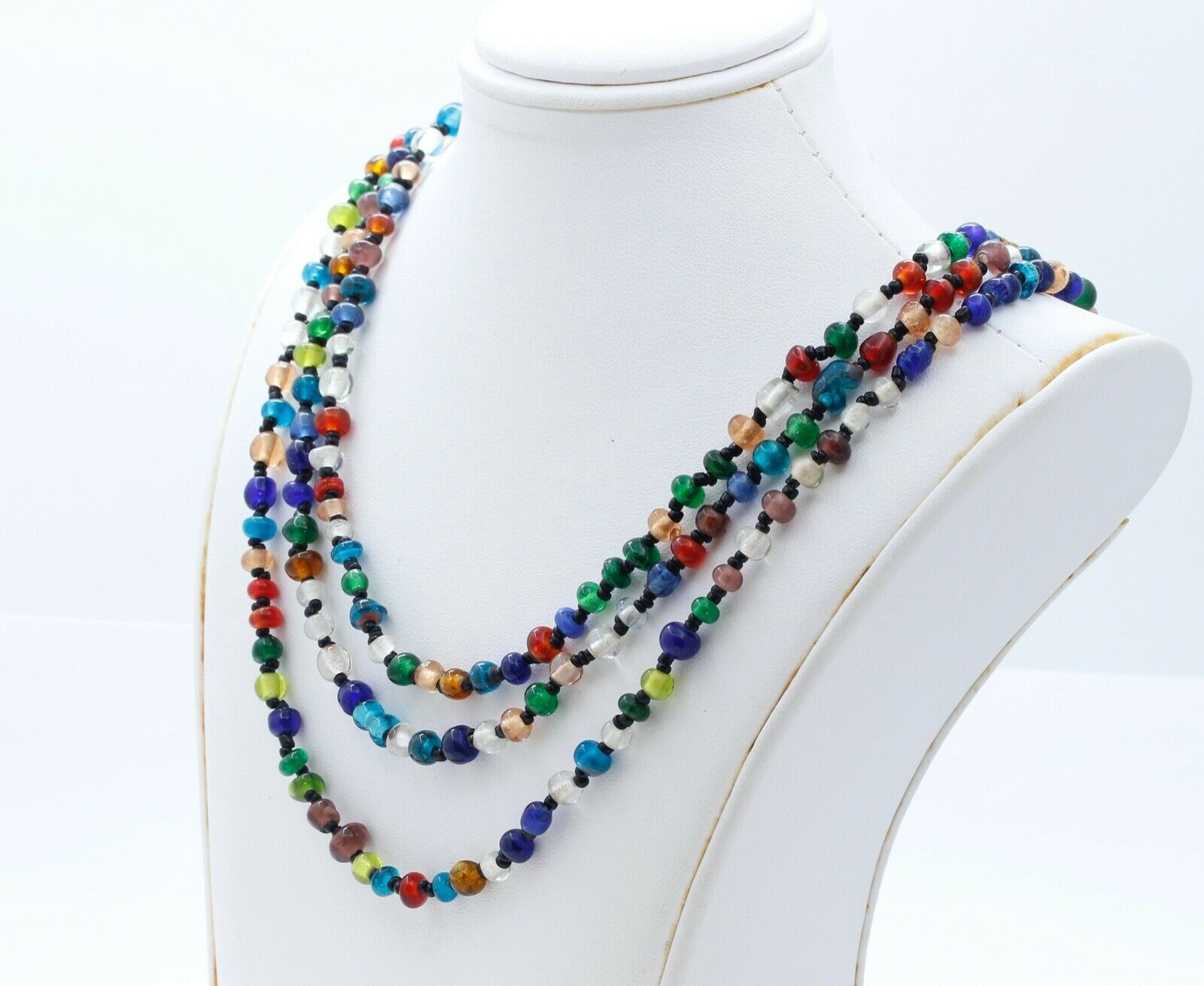 Vintage Art Glass Doubling Necklace