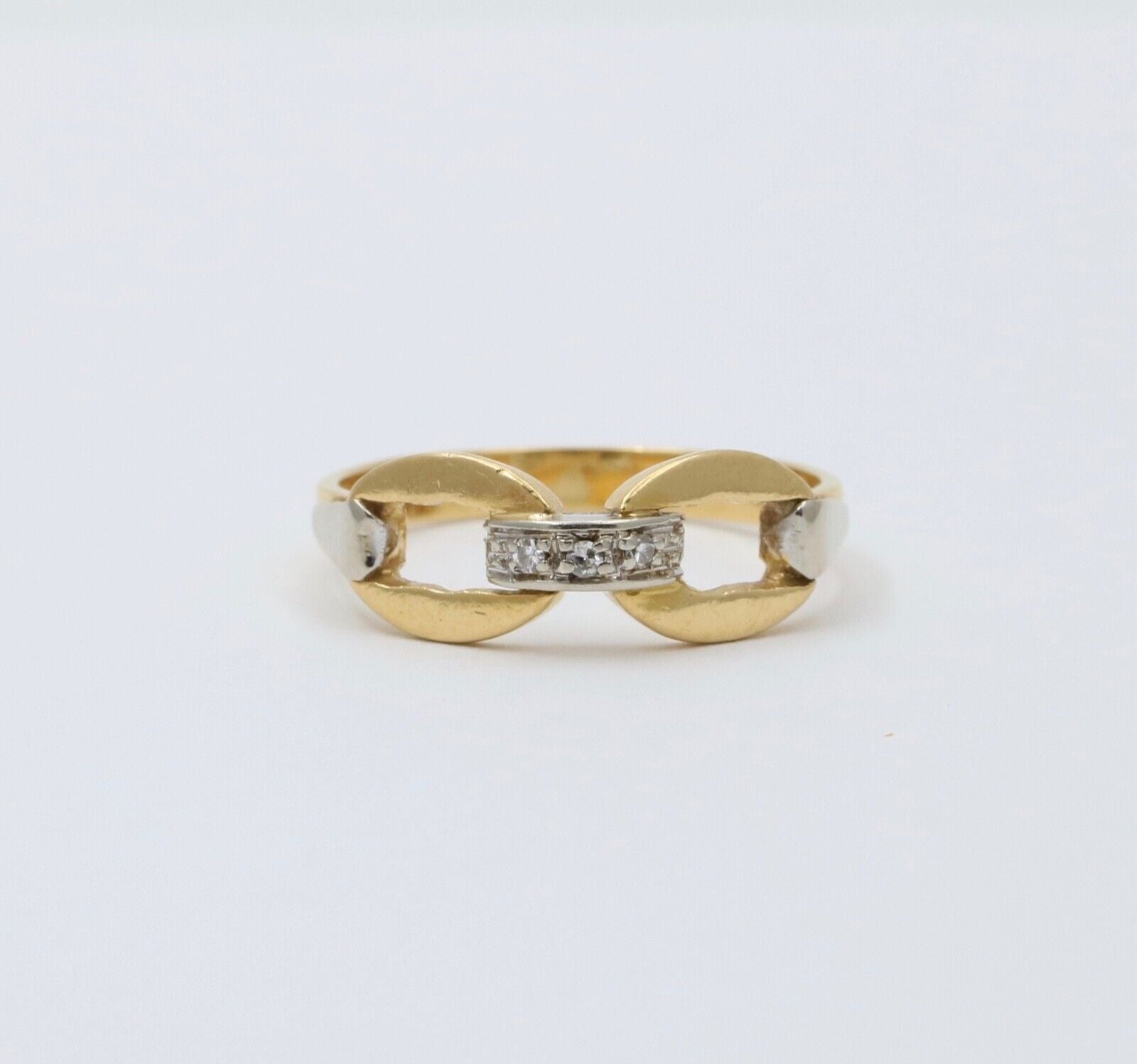 Vintage Minimize Diamond Infinity Stacking Ring, Buckle Ring.