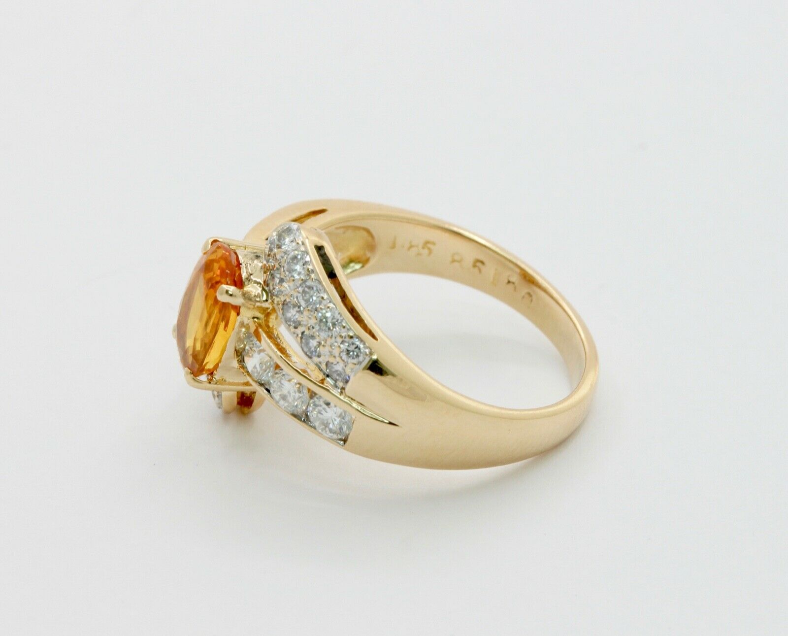 Yellow Sapphire Diamonds 18K Yellow Gold Bypass Ring