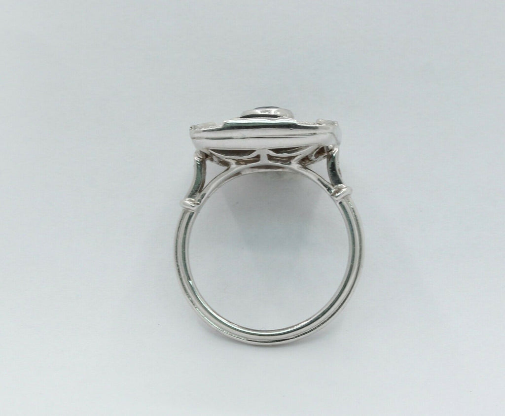 Vintage 18K White Gold Sapphire & Diamond Alternative Engagement Ring