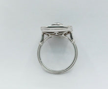 Load image into Gallery viewer, Vintage 18K White Gold Square Sapphire Diamond Alternative Engagement Ring
