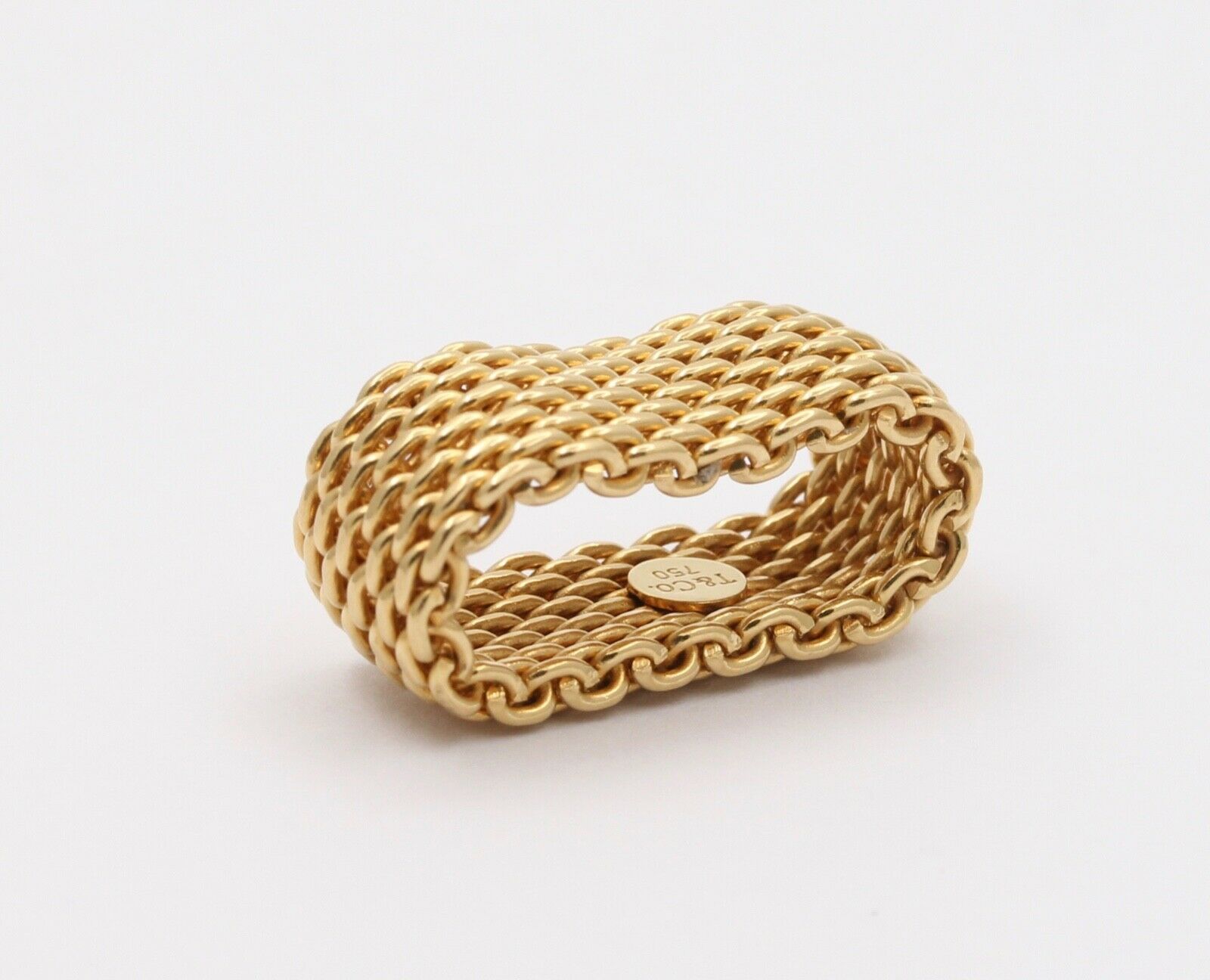 Tiffany and Co. 18K Yellow Gold Somerset Mesh Ring