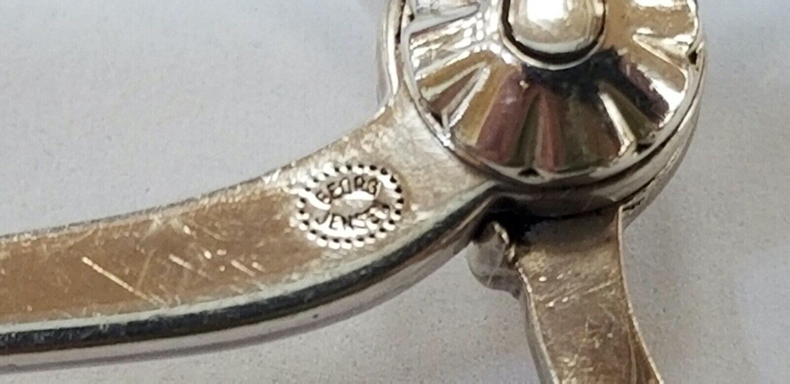 Antique Georg Jensen Flower Scrollwork Sterling Silver Sugar Cube Tongs