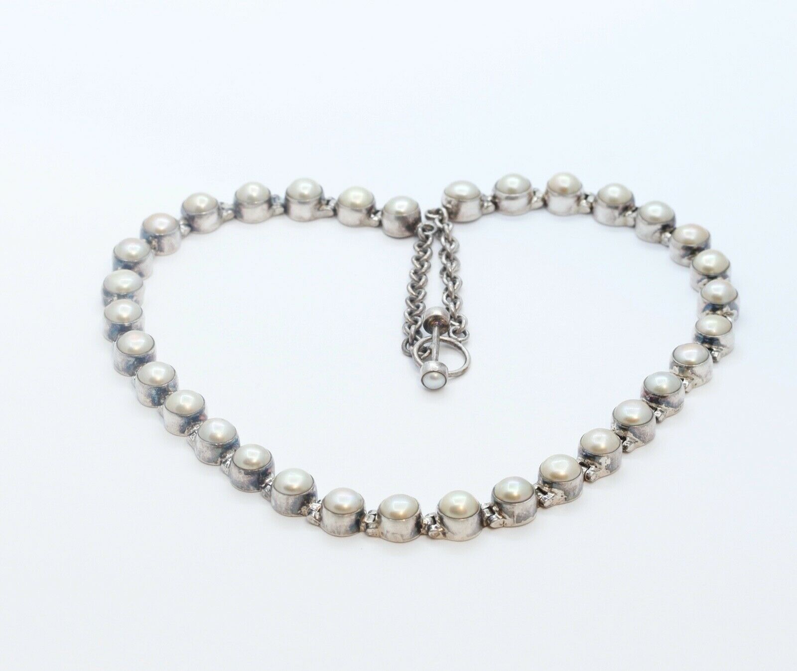 Vintage Aceloni Necklace 925 Sterling Silver and Pearls