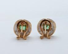 Load image into Gallery viewer, Tsavorite Garnet !8K White Yellow Gold Vintage Earrings
