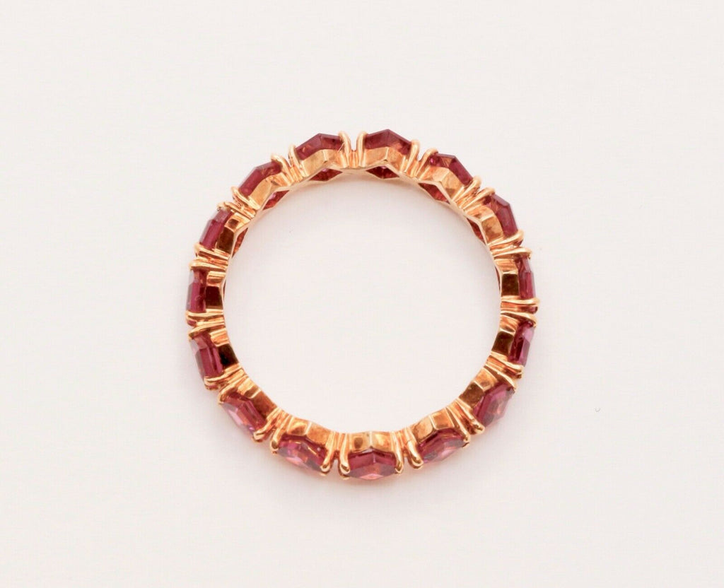 Vintage Ladies Tourmaline 14K Rose Gold Eternity Band