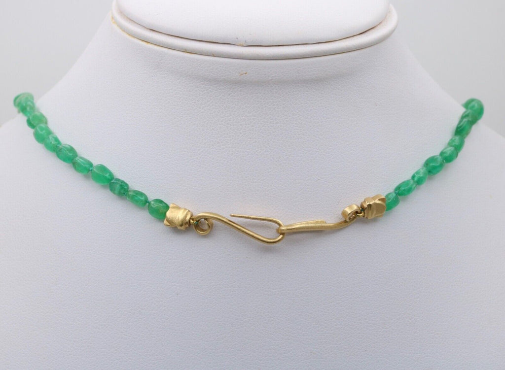 Vintage Designer Emerald 18K Yellow Gold Necklace