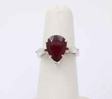 Load image into Gallery viewer, Gorgeous 18K White Gold Rubellite Tourmaline and Diamond Ring
