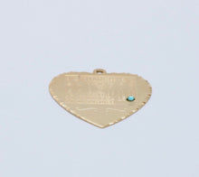 Load image into Gallery viewer, Vintage 14K Yellow Gold Aquamarine Heart Charm For March 26 Birthday Anniversary
