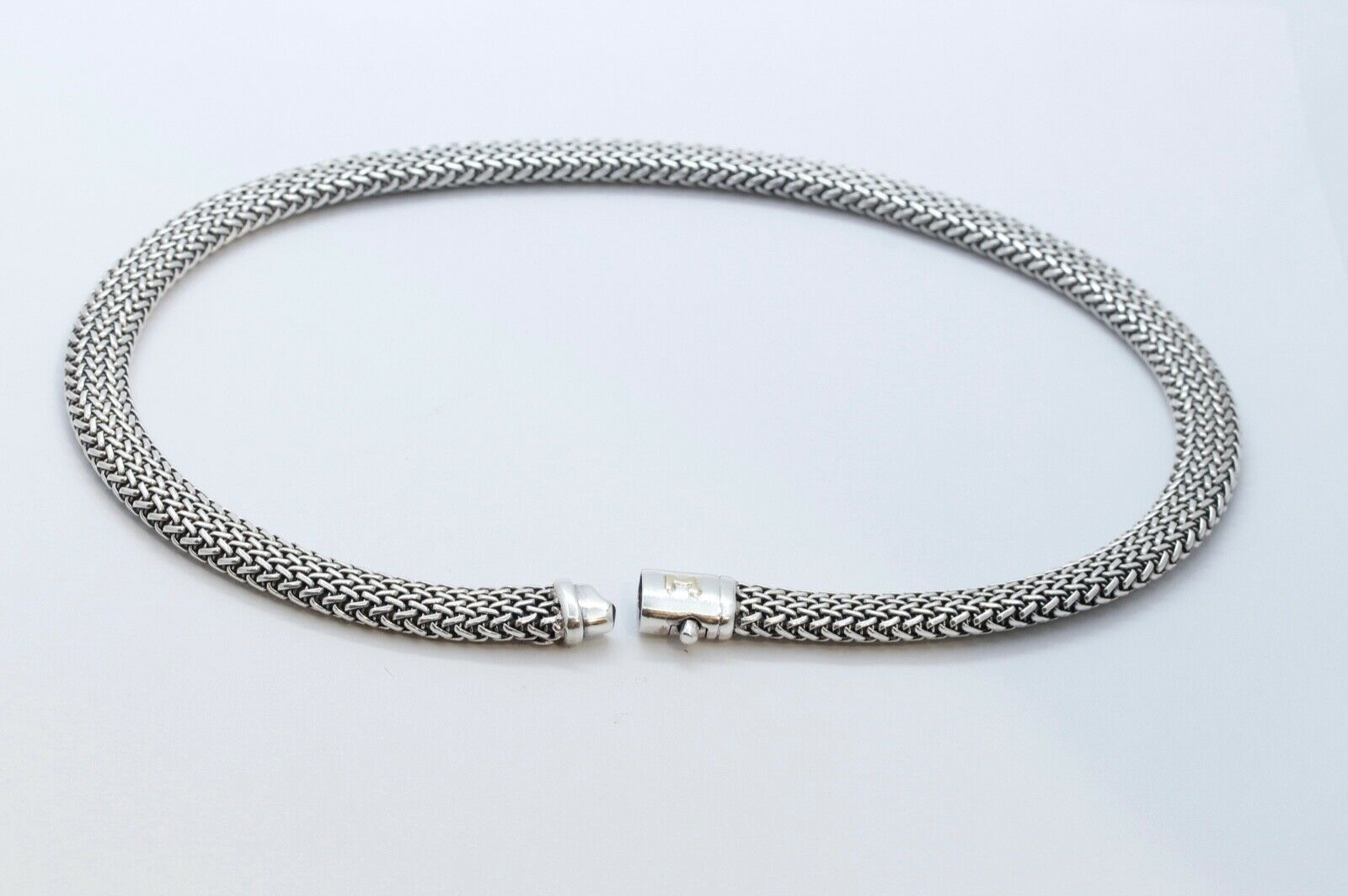 Vintage Flli Menegatti 18K 925 Sterling Silver Woven Choker Necklace