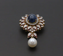 Load image into Gallery viewer, Gorgeous 18K Yellow Gold Cabochon Sapphire, Pearl And Diamond Pendant
