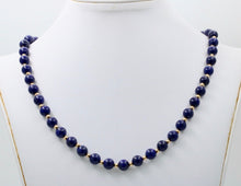 Load image into Gallery viewer, Vintage Lapis Lazuli 14K Yellow Gold Necklace
