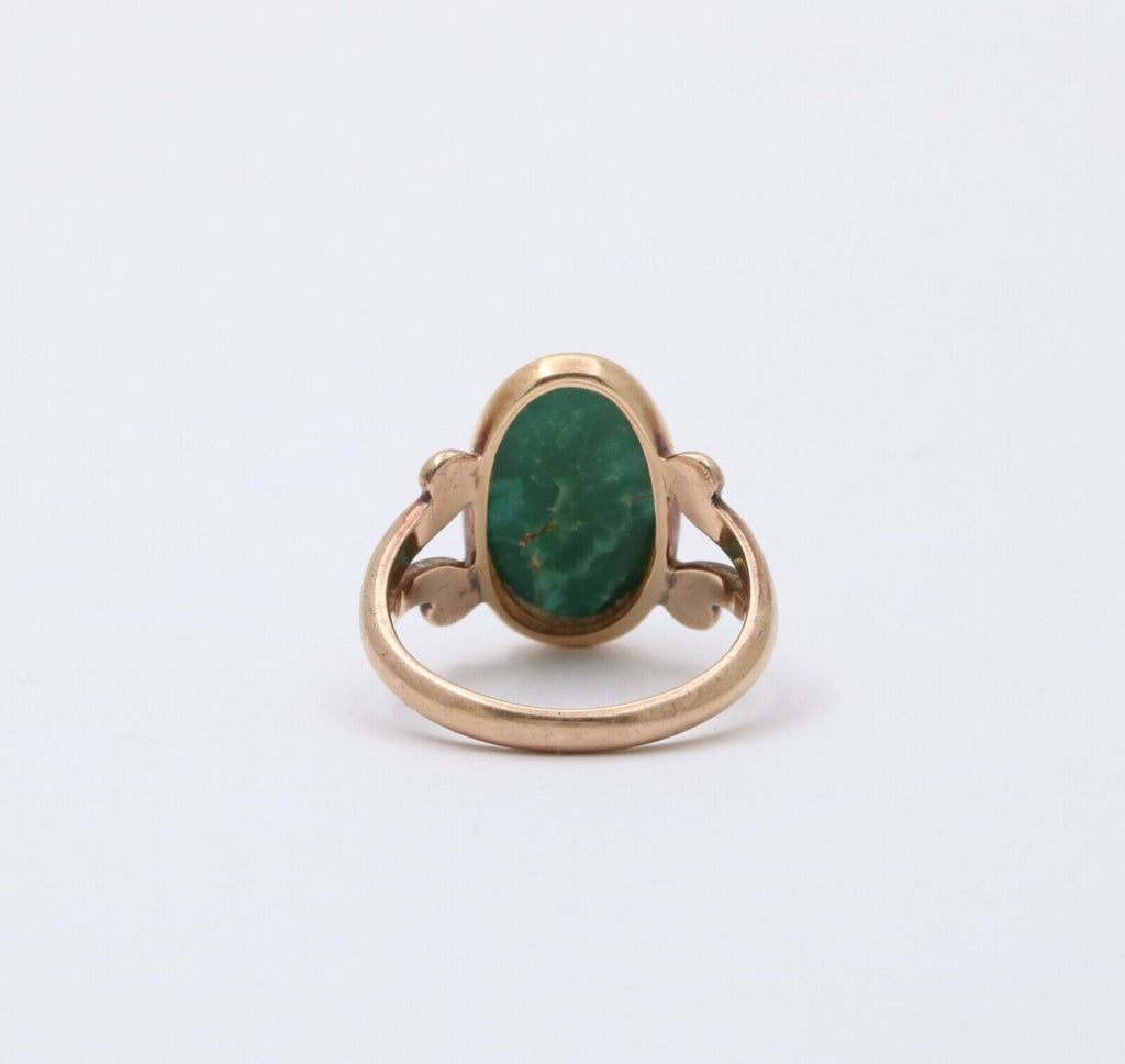 Antique Victorian 14K Yellow Gold Turquoise Ring