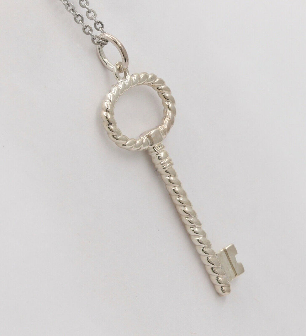 Tiffany and Co. Italy Key Pendant 925 Sterling Silver