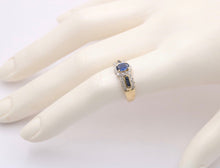 Load image into Gallery viewer, Vintage 14KYellow Gold Sapphire and Diamond Ring, Engagement Ring
