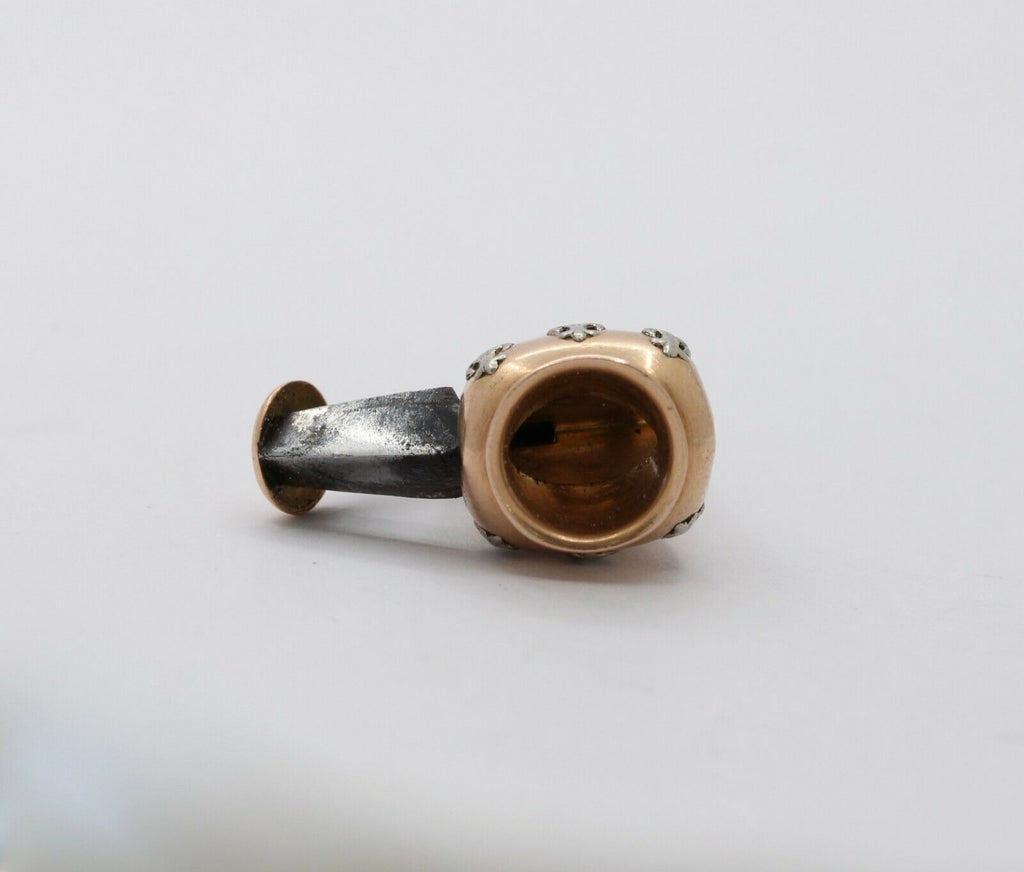 Vintage 14K Rose Gold Fleur de Lis Rose Gold Cigar Cutter Fob