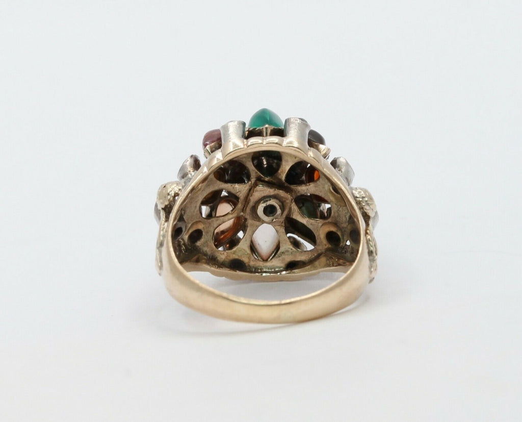 Vintage 18K Yellow Gold East Harmen Multi-Stone Ring