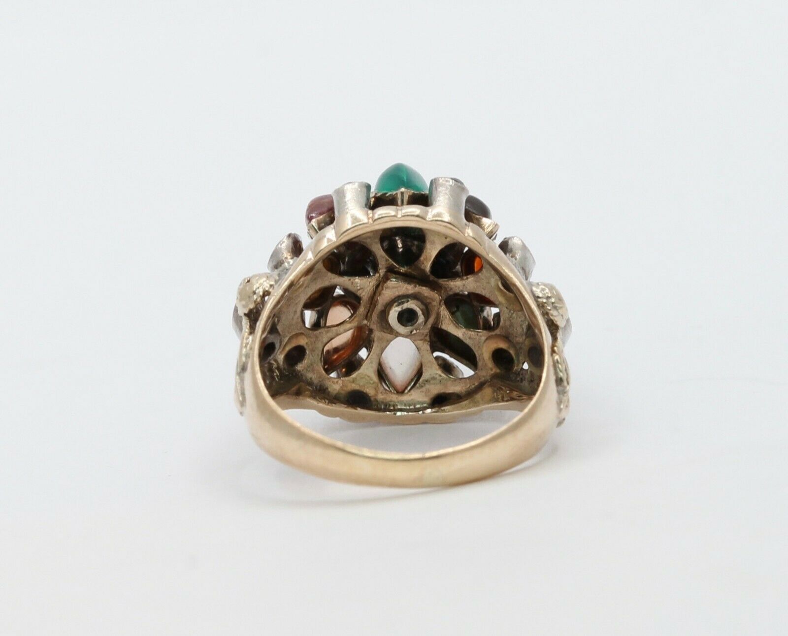 Vintage 18K Yellow Gold East Harmen Multi-Stone Ring
