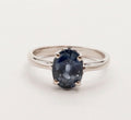 Vintage Ladies 2.05 Carat Blue Sapphire 14K White Gold Ring