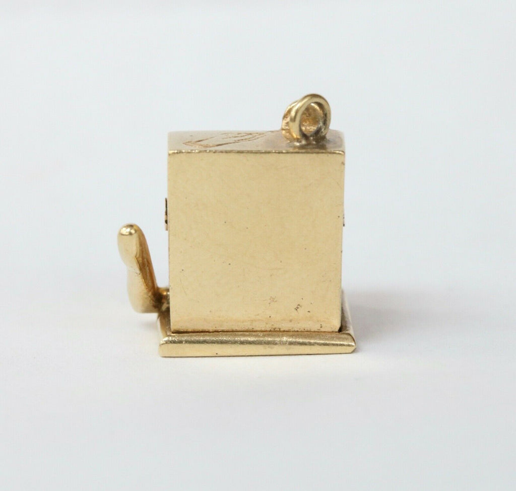 Vintage 14K Yellow Gold Movable Slot Machine Charm Pendant
