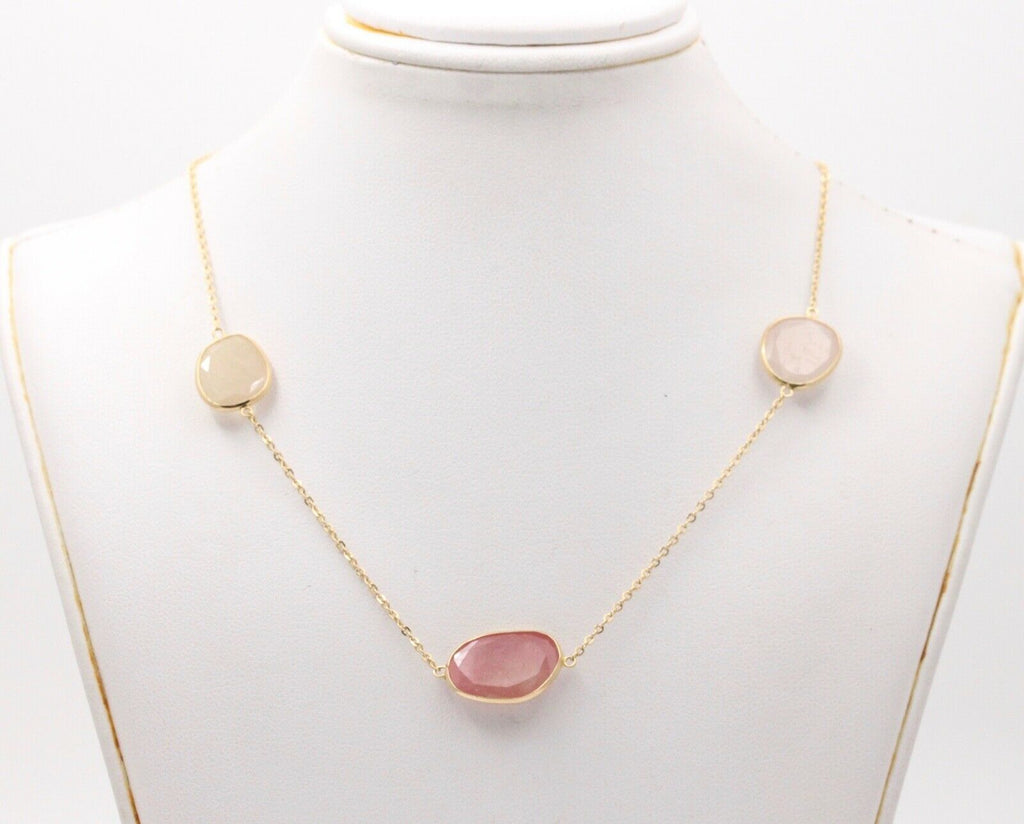 Vintage Quartz Crystal 14K Yellow Gold Necklace