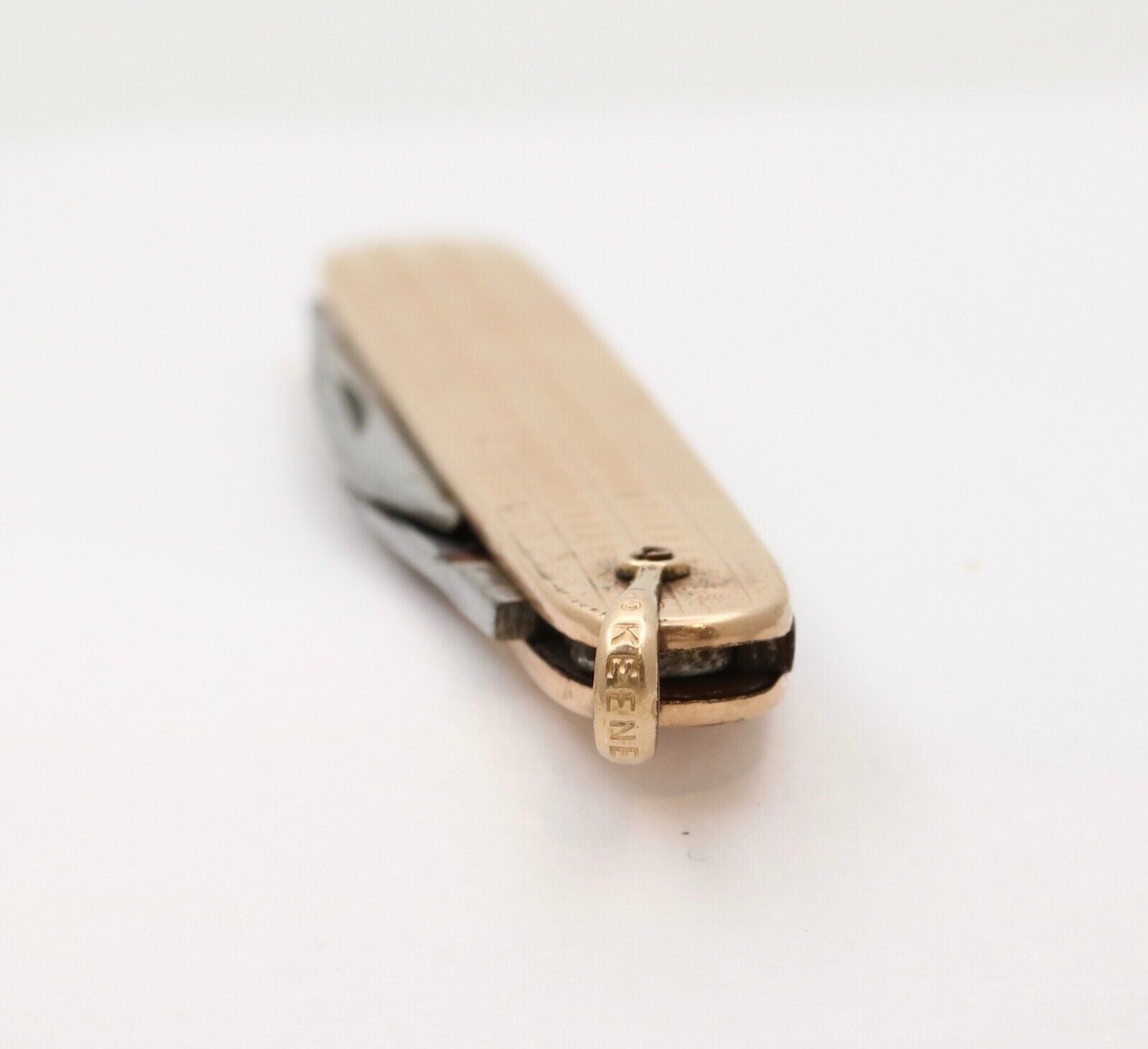 Vintage 12K Yellow Gold & Stainless steel Knife Pendant