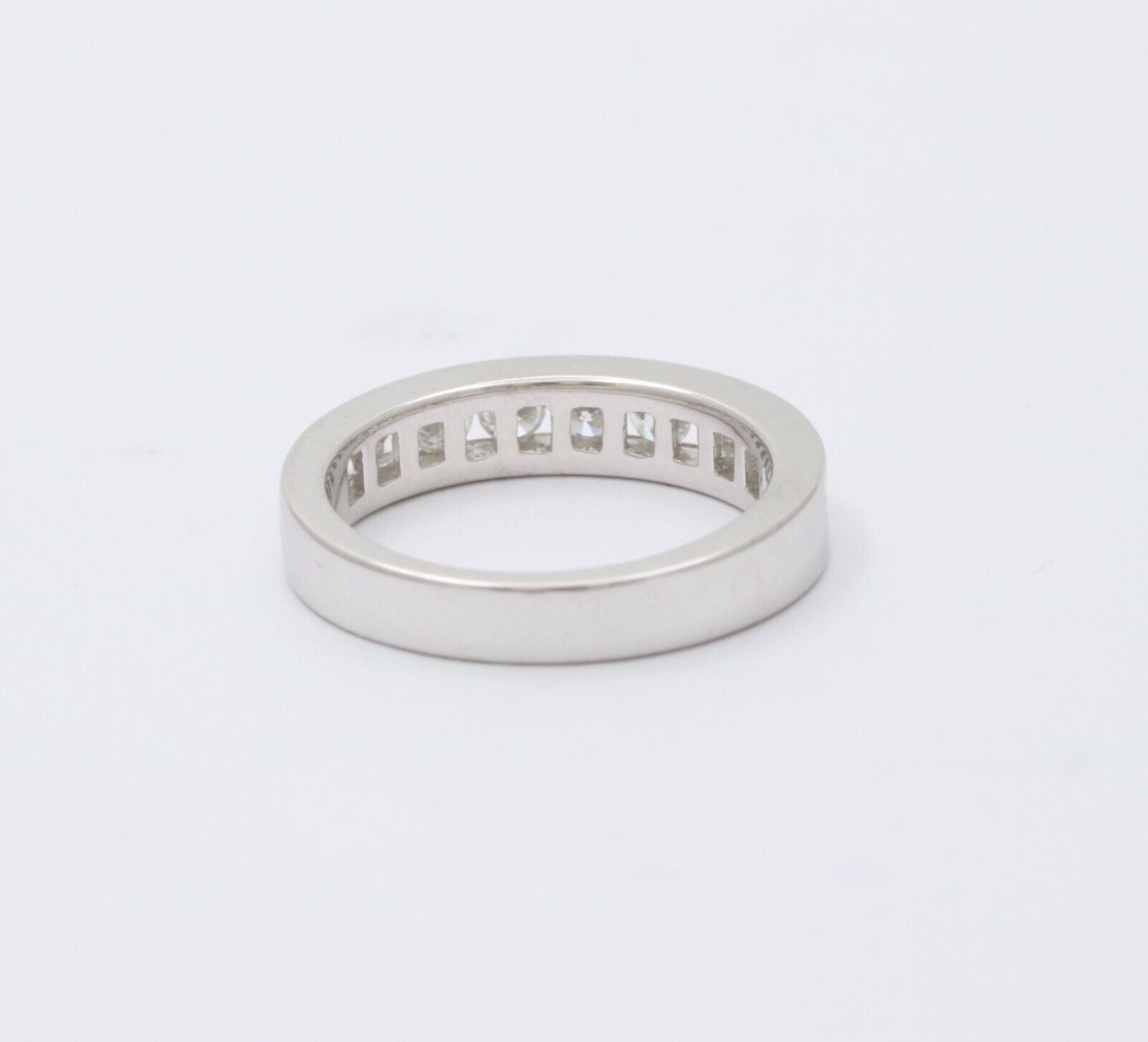 Vintage Wedding Band Diamonds 18K White Gold Ring