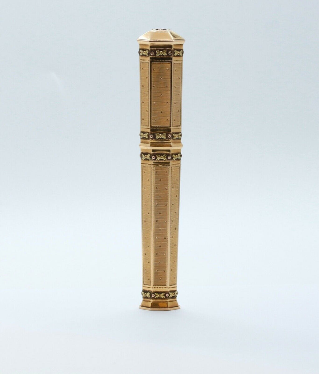 Victorian French 18K Yellow Rose Gold Wax Seal Stamp