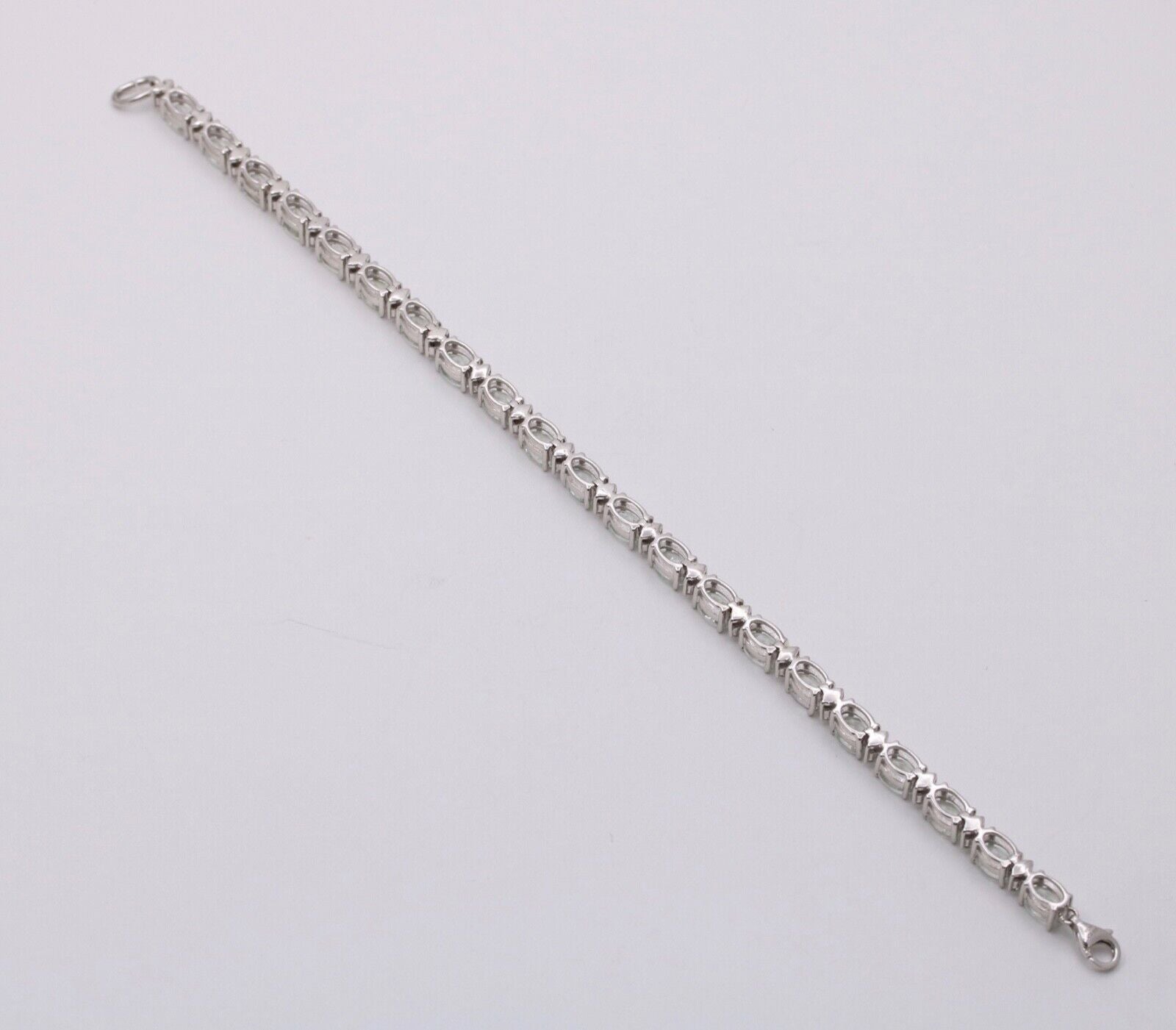 Vintage Green Quartz Sterling Silver Link Bracelet