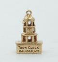 Vintage 10K Yellow Gold Town Clock Charm