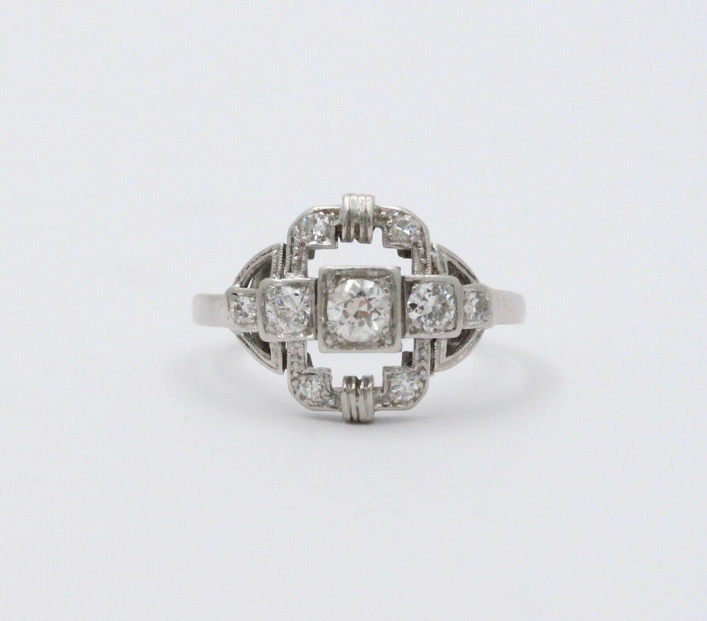 Art Deco Diamonds Platinum Cocktail Ring