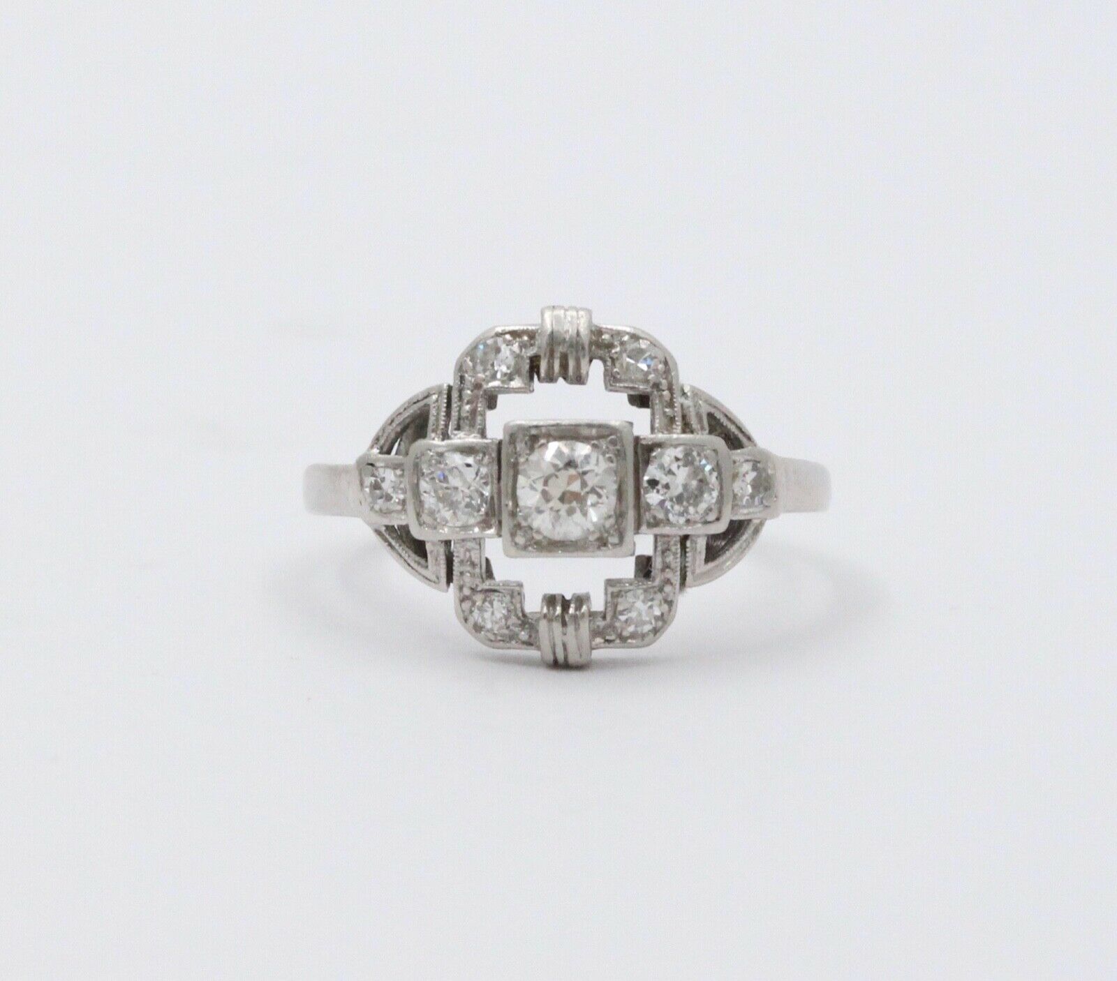Art Deco Diamonds Platinum Cocktail Ring